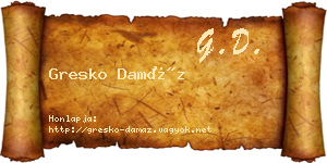 Gresko Damáz névjegykártya